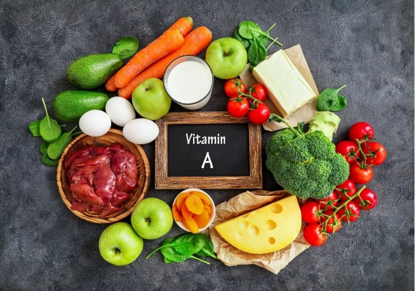 a-vitamin i frukt, grönt och lever